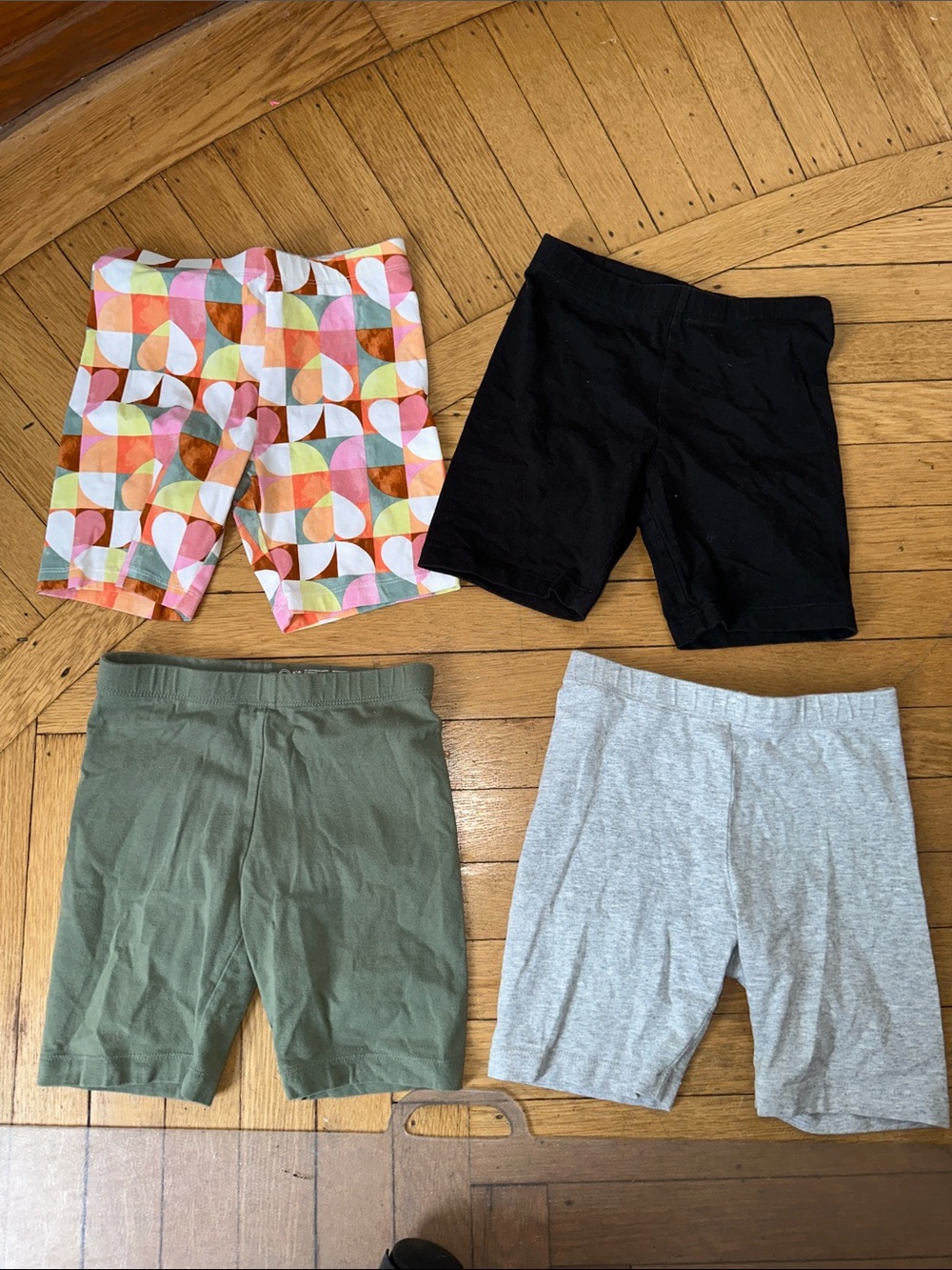Kids' Multi-Color, Black, Olive & Gray Bike Shorts - 5-Pack